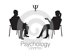 The psychologist and the client. Psychotherapy session.