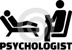 Psychologist icon with job title