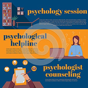 Psychologist office for counseling, online psychotherapy helpline