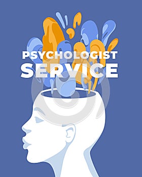 Psychologist service concept design.