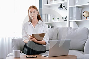 Psychologist woman in clinic office professional portrait utmost specialist
