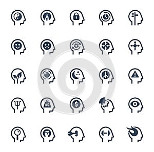 Psychology, Brain Activity and Processes Related Icon Set