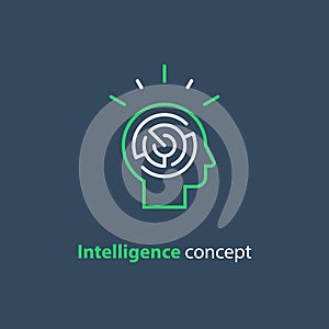 Psychology concept logo, strategy game icon, emotional intelligence