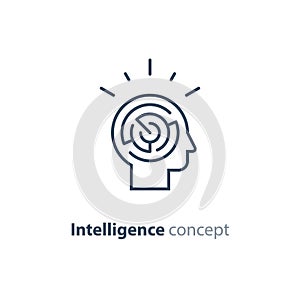 Psychology concept logo, strategy game icon, emotional intelligence