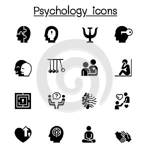 Psychology icons set vector illustration graphic design solid style