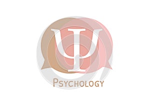 Psychology logo pastel colors vector illustration.