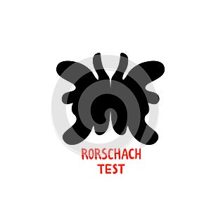 Psychology. Rorschach test. Psychotherapy and psychological services, rorschach test inkblots. Doodle style flat vector