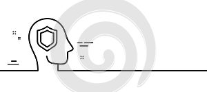 Psychology therapy line icon. Protect mental health sign. Vector