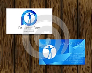 Psychology vector visit card. Modern logo. Creative style. Design concept.