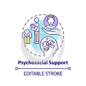 Psychosocial support concept icon