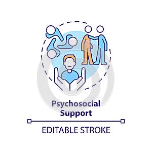 Psychosocial support multi color concept icon