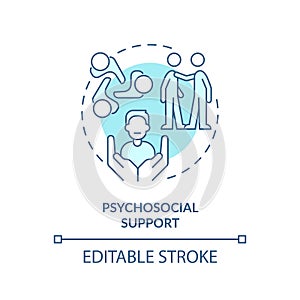 Psychosocial support soft blue concept icon