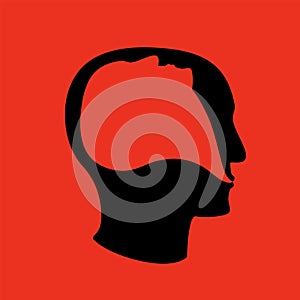 Psychoterapy mental talk inside human head icon