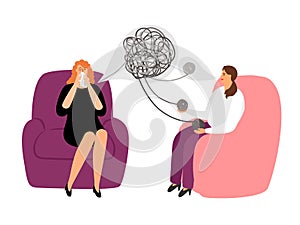 Psychotherapy concept with female patient