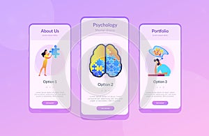 Psychotherapy and psychology app interface template.