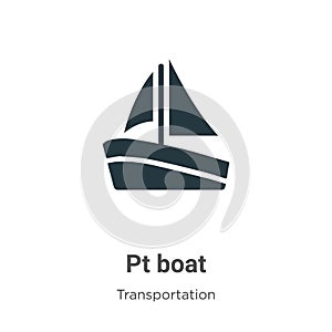 Pt boat vector icon on white background. Flat vector pt boat icon symbol sign from modern transportation collection for mobile