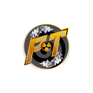 PT Logo Monogram ESport Gaming with Gas Shape Design