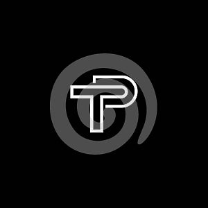 PT or TP abstract letter design. Logo design or icon design or monogram design. photo