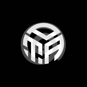 PTA letter logo design on black background. PTA creative initials letter logo concept. PTA letter design photo