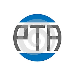 PTA letter logo design on white background. PTA creative initials circle logo concept. PTA letter design photo