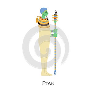 Ptah, old Egyptian god, patron of creators, craftsmen. Ancient Egypts deity profile. Religious historical character from