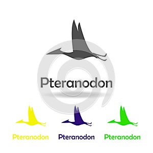 pteranodon, dinosaur colored icon. Can be used for web, logo, mobile app, UI, UX