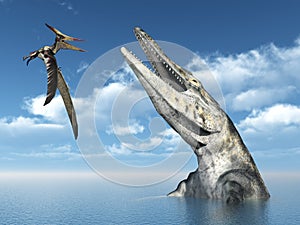 Pteranodon and Tylosaurus