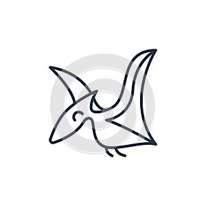 pterodactyl icon vector from dinosaur concept. Thin line illustration of pterodactyl editable stroke. pterodactyl linear sign for