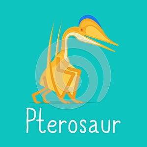 Pterosaur dinosaur colorful card