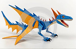 Pterosaur dinosaur toy, cut out on white background