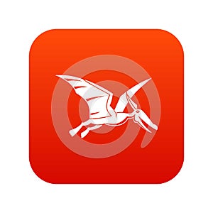Pterosaurs dinosaur icon digital red