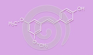 Pterostilbene molecule. Skeletal formula.