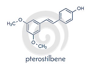 Pterostilbene molecule. Skeletal formula.