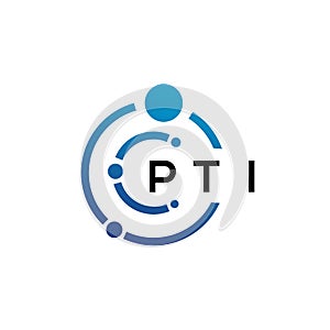 PTI letter technology logo design on white background. PTI creative initials letter IT logo concept. PTI letter design