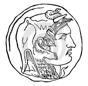 Ptolemy Soter Coin, vintage illustration