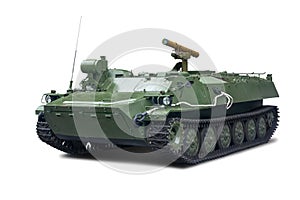 The PTRK Storm-S combat vehicle is in service with the Russian Army. Isolated on white background