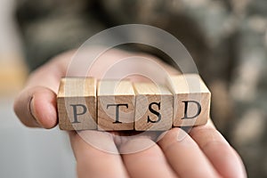 PTSD Military Army Soldier With Trauma