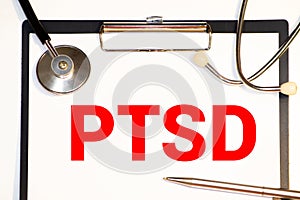 PTSD - Posttraumatic Stress Disorder acronym, medical concept background