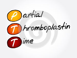 PTT - Partial Thromboplastin Time acronym, medical concept photo