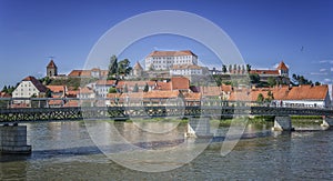 Ptuj and the castle with the Drava river photo