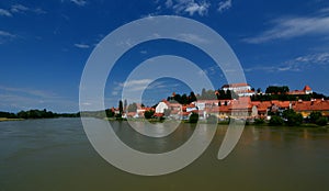 Ptuj castle and Drava river. Styria. Slovenia
