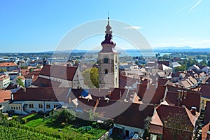 Ptuj Cityscape and Drava River, Slovenia