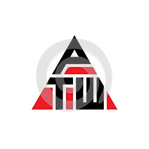 PTW triangle letter logo design with triangle shape. PTW triangle logo design monogram. PTW triangle vector logo template with red