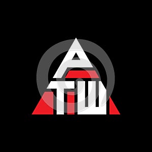 PTW triangle letter logo design with triangle shape. PTW triangle logo design monogram. PTW triangle vector logo template with red