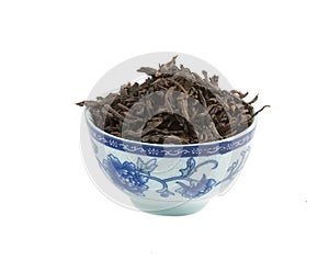 Pu-erh tea, loose leaf, isolated