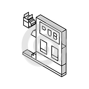 pub beer drink isometric icon vector illustration