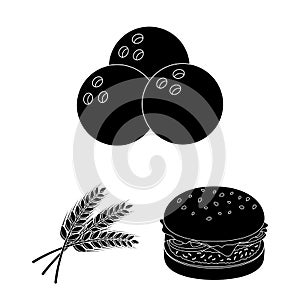 Pub, interior and equipment black icons in set collection for design. Alcohol and food vector symbol stock web