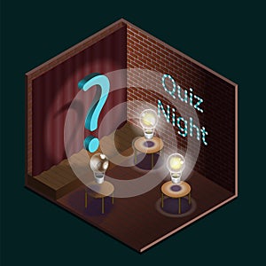 Pub Quiz trivia intellectual game night illustration photo