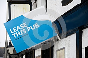 Pub to lease sign due to closed business