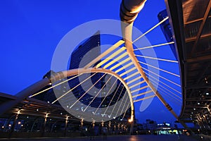 Pubic skywalk bridge photo